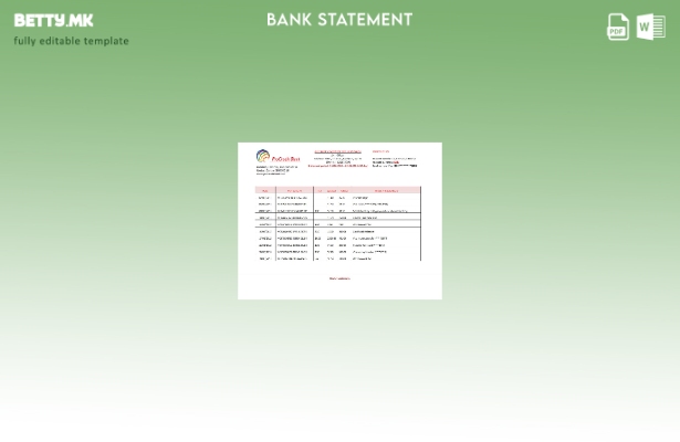 Модерен стил шаблон за збор за извод од банка за кредитна банка Moldova Pro